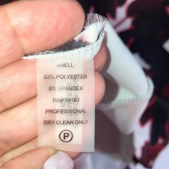 Calvin Klein Red and Black Sheath Dress Sleeveless Crew Neck Midi - Picture 5 of 5